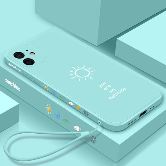 液体シリコンストラップ付きバックカバースマホケース